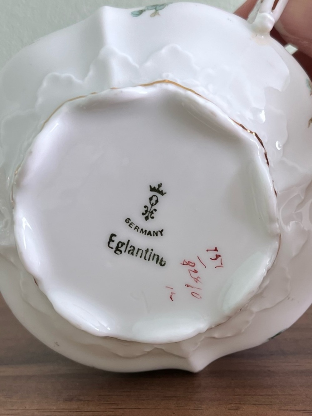 Antique Porcelain Tea Cup & Saucer Eglantine by Hermann Ohme Germany - Picture 7 of 8